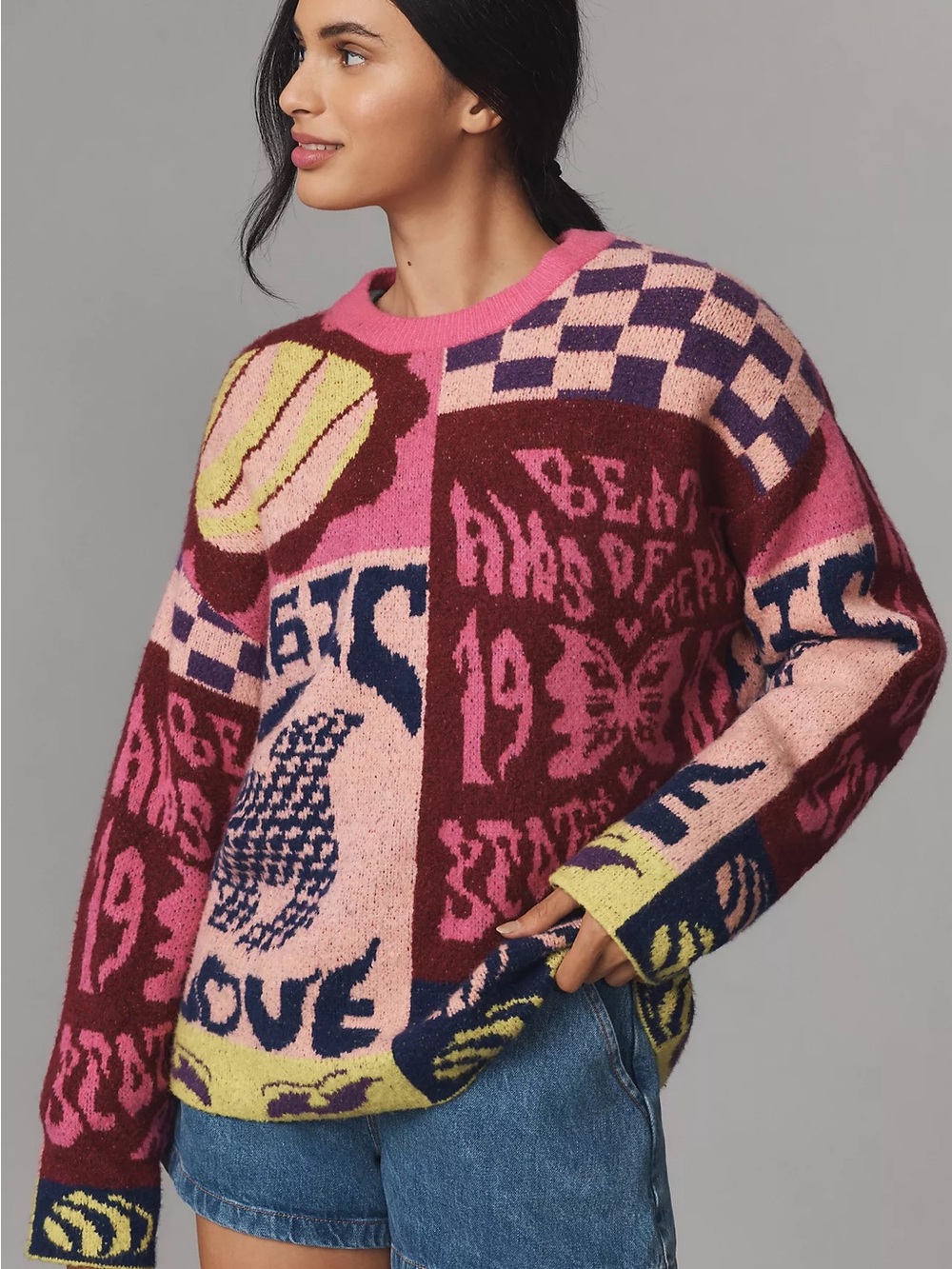 Anthropologie Scotch & Soda Long-Sleeve Graphic Pullover Sweater Music Love S